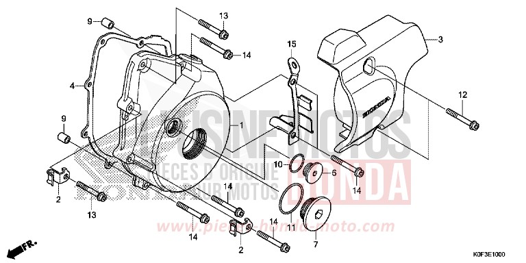 LEFT CRANKCASE COVER for Monkey PEARL NEBULA RED (R376) from 2019