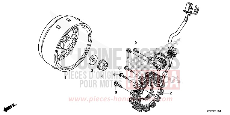 GENERATOR/FLYWHEEL for Monkey PEARL NEBULA RED (R376) from 2019