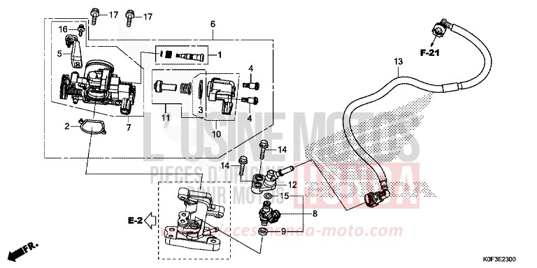 THROTTLE BODY for Monkey PEARL NEBULA RED (R376) from 2019