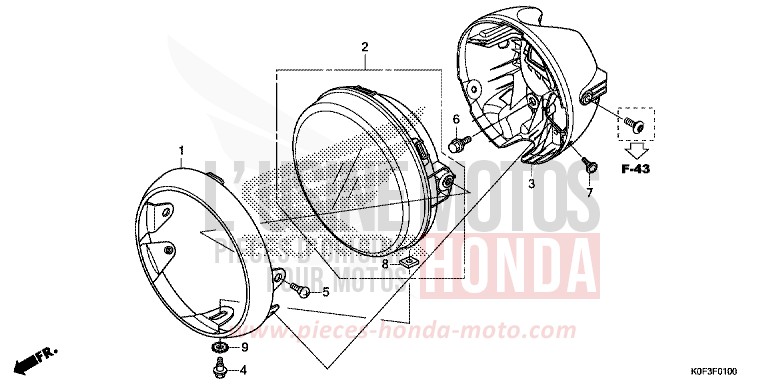 HEADLIGHT for Monkey PEARL NEBULA RED (R376) from 2019