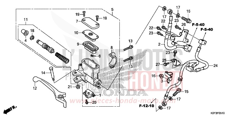 FRONT BRAKE MASTER CYLINDER (Z125MA) for Monkey PEARL NEBULA RED (R376) from 2019