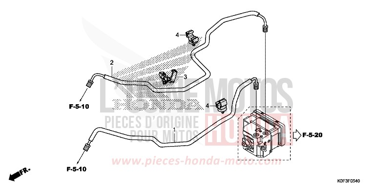 BRAKE PIPE for Monkey PEARL NEBULA RED (R376) from 2019