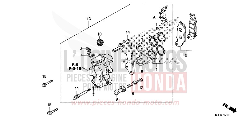 FRONT BRAKE CALIPER for Monkey PEARL NEBULA RED (R376) from 2019