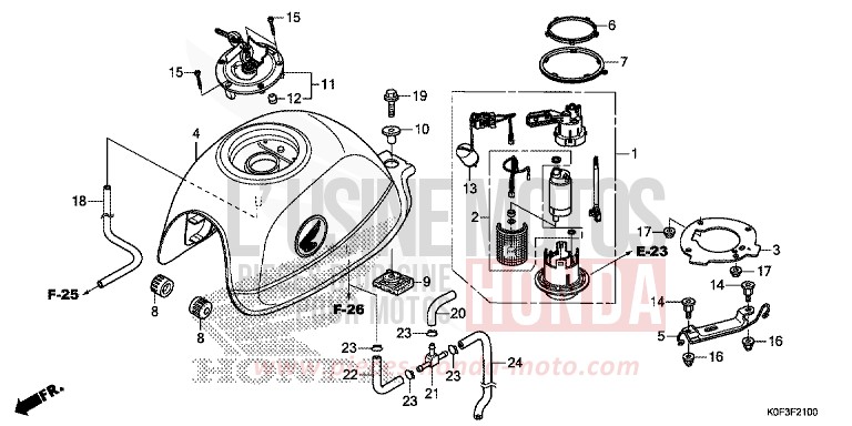 FUEL TANK for Monkey PEARL NEBULA RED (R376) from 2019