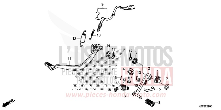 PEDAL for Z125MA PEARL NEBULA RED (R376) from 2019