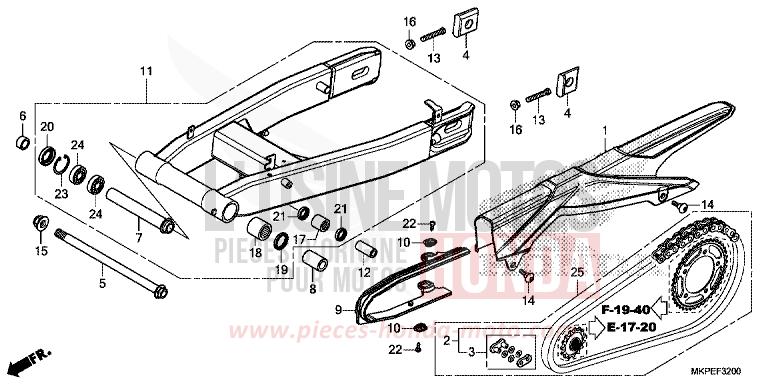 SWINGARM (CB500FK,CB500FAK/L/M) for CB500F CANDY CARIBBEAN BLUE SEA (B189) from 2021