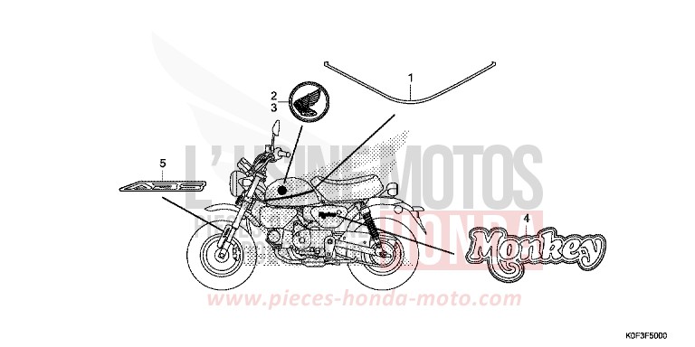 MARK/STRIPE for Z125MA PEARL NEBULA RED (R376) from 2019