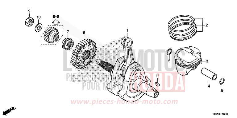 CRANKSHAFT/PISTON for CBF300NA MAT AXIS GRAY METALLIC (NH303) from 2018