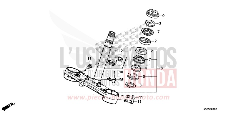 STEERING STEM for Z125MA PEARL SHINING BLACK (NHB98) from 2019