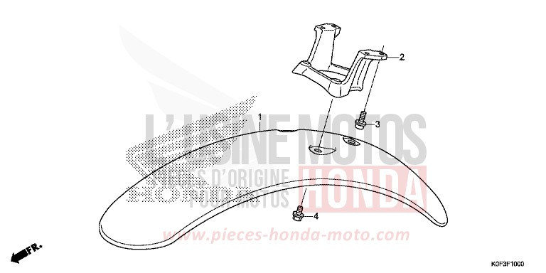 FRONT FENDER for Z125MA PEARL SHINING BLACK (NHB98) from 2019