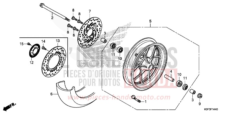 FRONT WHEEL for Z125MA PEARL SHINING BLACK (NHB98) from 2019