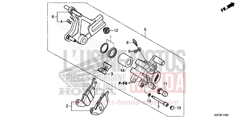 REAR BRAKE CALIPER for Monkey PEARL SHINING BLACK (NHB98) from 2019