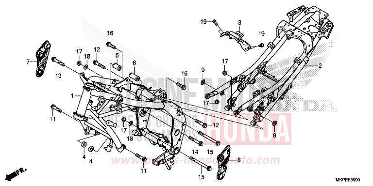 FRAME BODY for CB500F CANDY CARIBBEAN BLUE SEA (B189) from 2021
