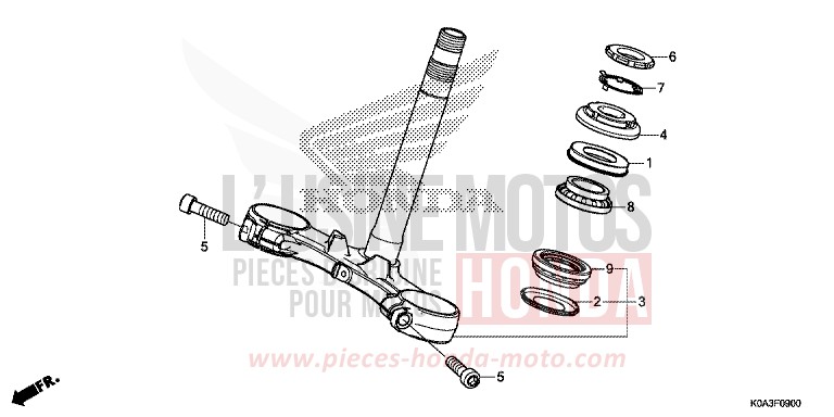 STEERING STEM for CBF300NA MAT AXIS GRAY METALLIC (NH303) from 2018