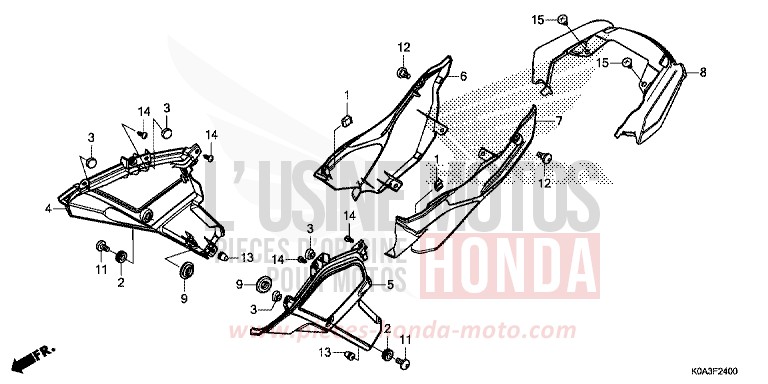 SIDE COVER for CBF300NA MAT AXIS GRAY METALLIC (NH303) from 2018