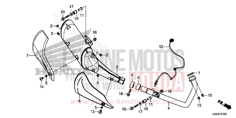 EXHAUST MUFFLER for CBF300NA MAT AXIS GRAY METALLIC (NH303) from 2018