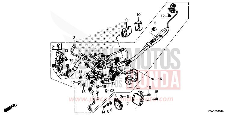 WIRE HARNESS for CBF300NA MAT AXIS GRAY METALLIC (NH303) from 2018