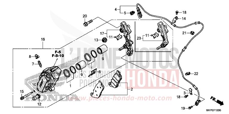FRONT BRAKE CALIPER (CB500FK,CB500FAK/L/M) for CB500F CANDY MOON GLOW YELLOW (Y192) from 2021