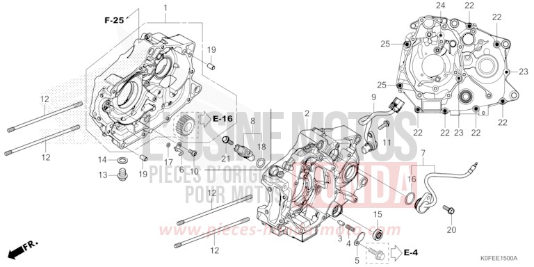 CRANKCASE for Z125MA BANANA YELLOW (YR354) from 2022