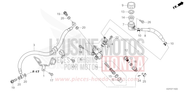 REAR BRAKE MASTER CYLINDER for Monkey BANANA YELLOW (YR354) from 2022