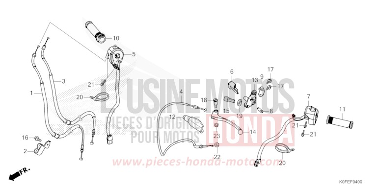 HANDLE LEVER/SWITCH/CABLE for Monkey PEARL GLITTERING BLUE (B231) from 2022
