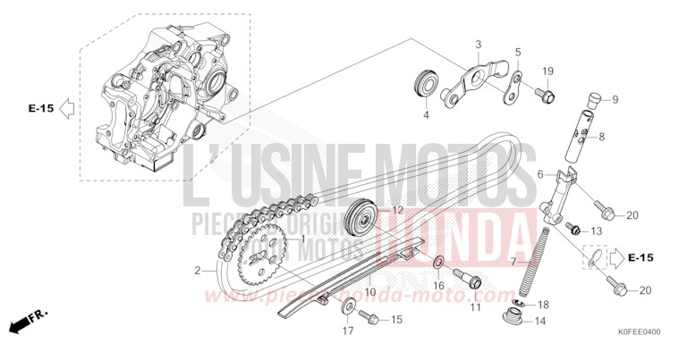 CAM CHAIN/TENSIONER for Monkey PEARL NEBULA RED (R376) from 2022