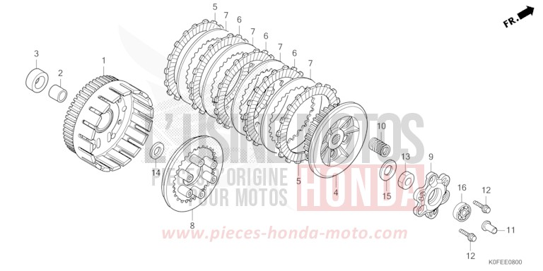 CLUTCH for Z125MA PEARL NEBULA RED (R376) from 2022