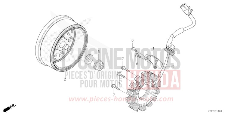 GENERATOR/FLYWHEEL (2) for Z125MA PEARL NEBULA RED (R376) from 2022