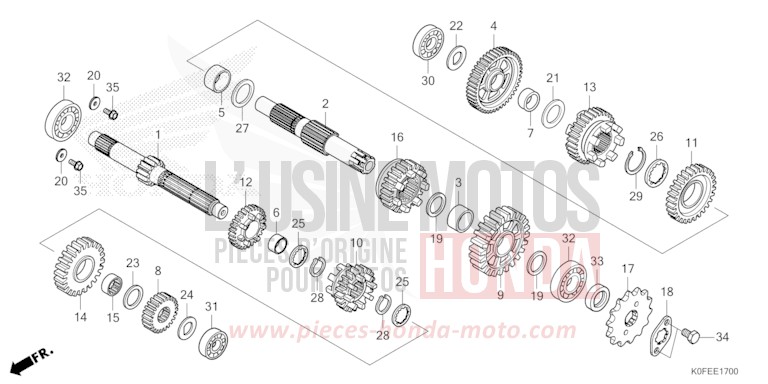 TRANSMISSION for Z125MA PEARL NEBULA RED (R376) from 2022