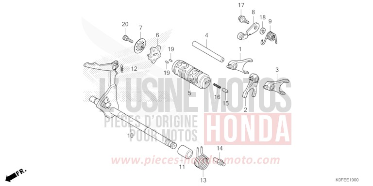 GEARSHIFT DRUM for Z125MA PEARL NEBULA RED (R376) from 2022