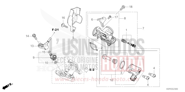 THROTTLE BODY for Monkey PEARL NEBULA RED (R376) from 2022