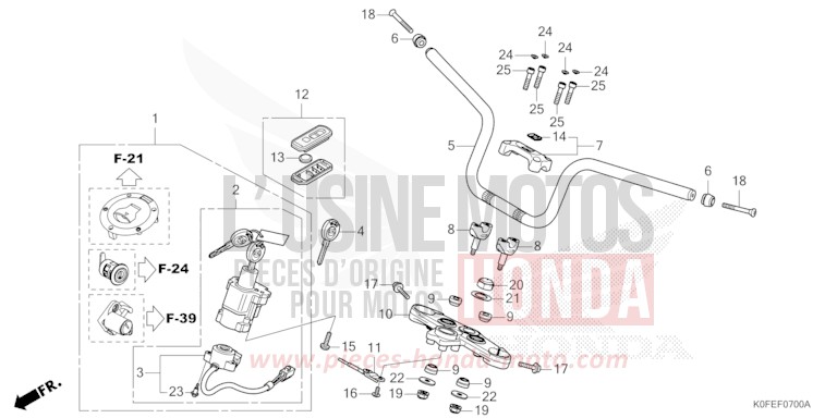 HANDLE PIPE for Z125MA PEARL NEBULA RED (R376) from 2022