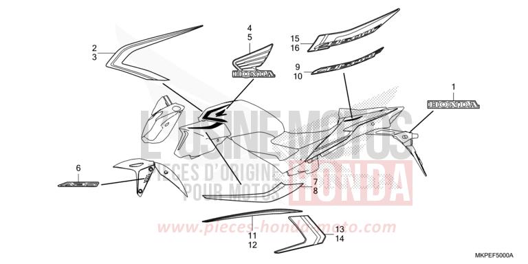 MARK/STRIPE for CB500F CANDY MOON GLOW YELLOW (Y192) from 2021