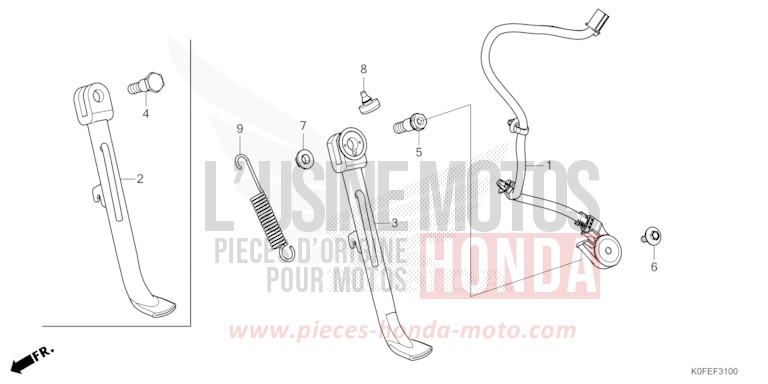 STAND for Z125MA PEARL NEBULA RED (R376) from 2022