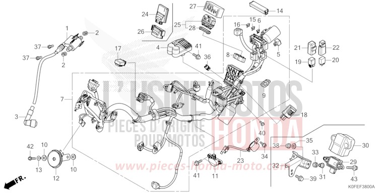 WIRE HARNESS for Monkey PEARL NEBULA RED (R376) from 2022