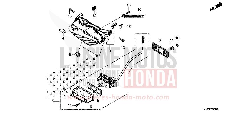 TAILLIGHT for CB500F GRAND PRIX RED (R380) from 2021