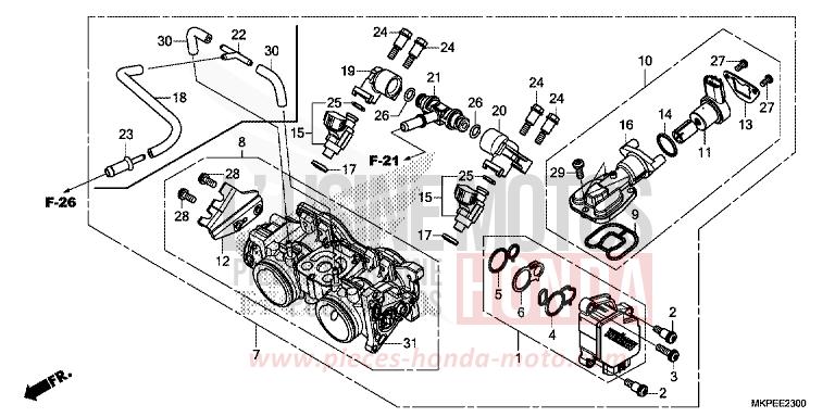 THROTTLE BODY for CB500F MAT AXIS GRAY METALLIC (NH303) from 2022