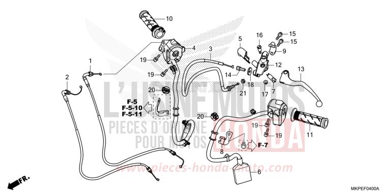 HANDLE LEVER/SWITCH/CABLE for CB500F MAT AXIS GRAY METALLIC (NH303) from 2022