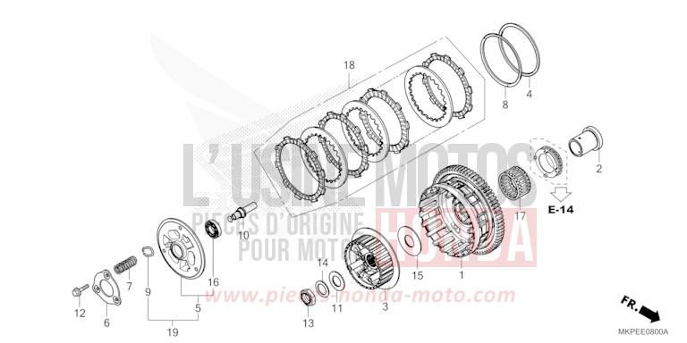 CLUTCH for CB500F PEARL DUSK YELLOW (Y238) from 2022