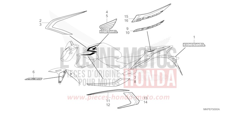 MARK/STRIPE for CB500F PEARL DUSK YELLOW (Y238) from 2022