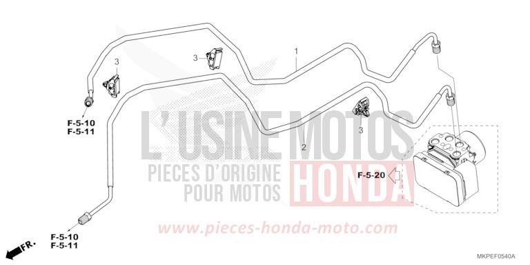 BRAKE PIPE for CB500F PEARL SMOKY GRAY (NHC53) from 2022