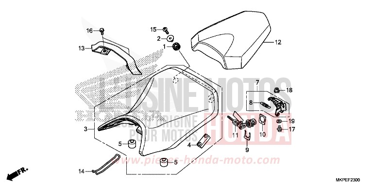 SEAT for CB500F PEARL SMOKY GRAY (NHC53) from 2022