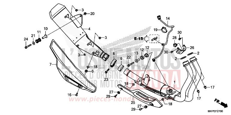 EXHAUST MUFFLER for CB500F PEARL SMOKY GRAY (NHC53) from 2022