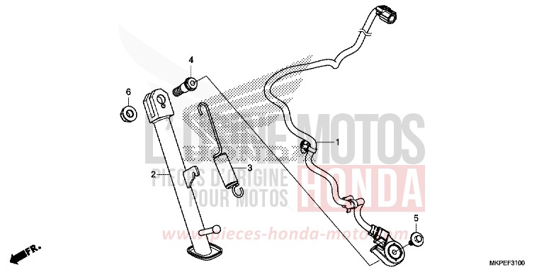 SIDE STAND for CB500F PEARL SMOKY GRAY (NHC53) from 2022