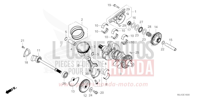 CRANKSHAFT/PISTON for CMX1100 GUNMETAL BLACK METLLIC (NHC52) from 2022