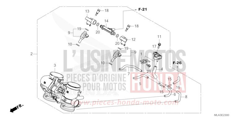 THROTTLE BODY for CMX1100 GUNMETAL BLACK METLLIC (NHC52) from 2022