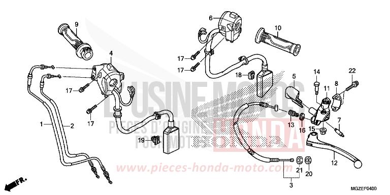 HANDLE LEVER/SWITCH/CABLE for CB500F MAT GUNPOWDER BLACK METALLIC (NH436X) from 2015