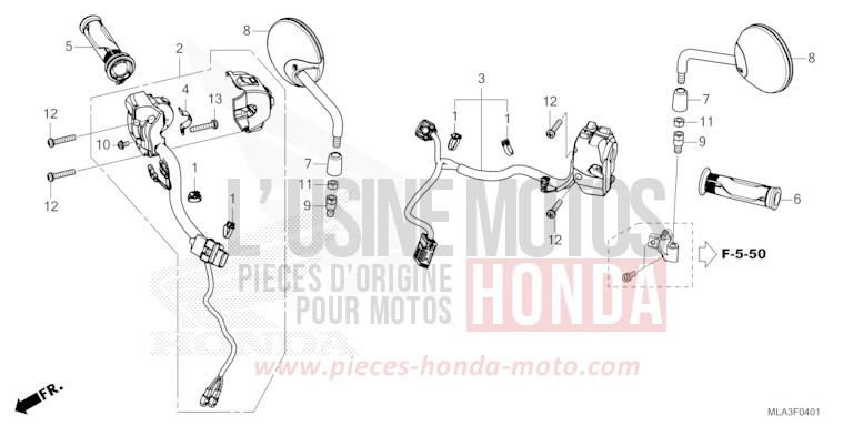 HANDLE SWITCH/MIRROR (CMX1100D/D2) for CMX1100 PEARL STALLION BROWN (YR347) from 2022