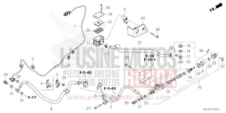 REAR BRAKE MASTER CYLINDER for CMX1100 PEARL STALLION BROWN (YR347) from 2022