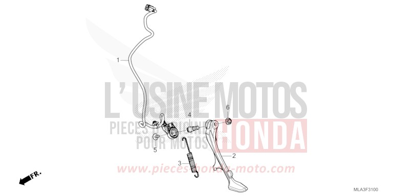 SIDE STAND for CMX1100 PEARL STALLION BROWN (YR347) from 2022